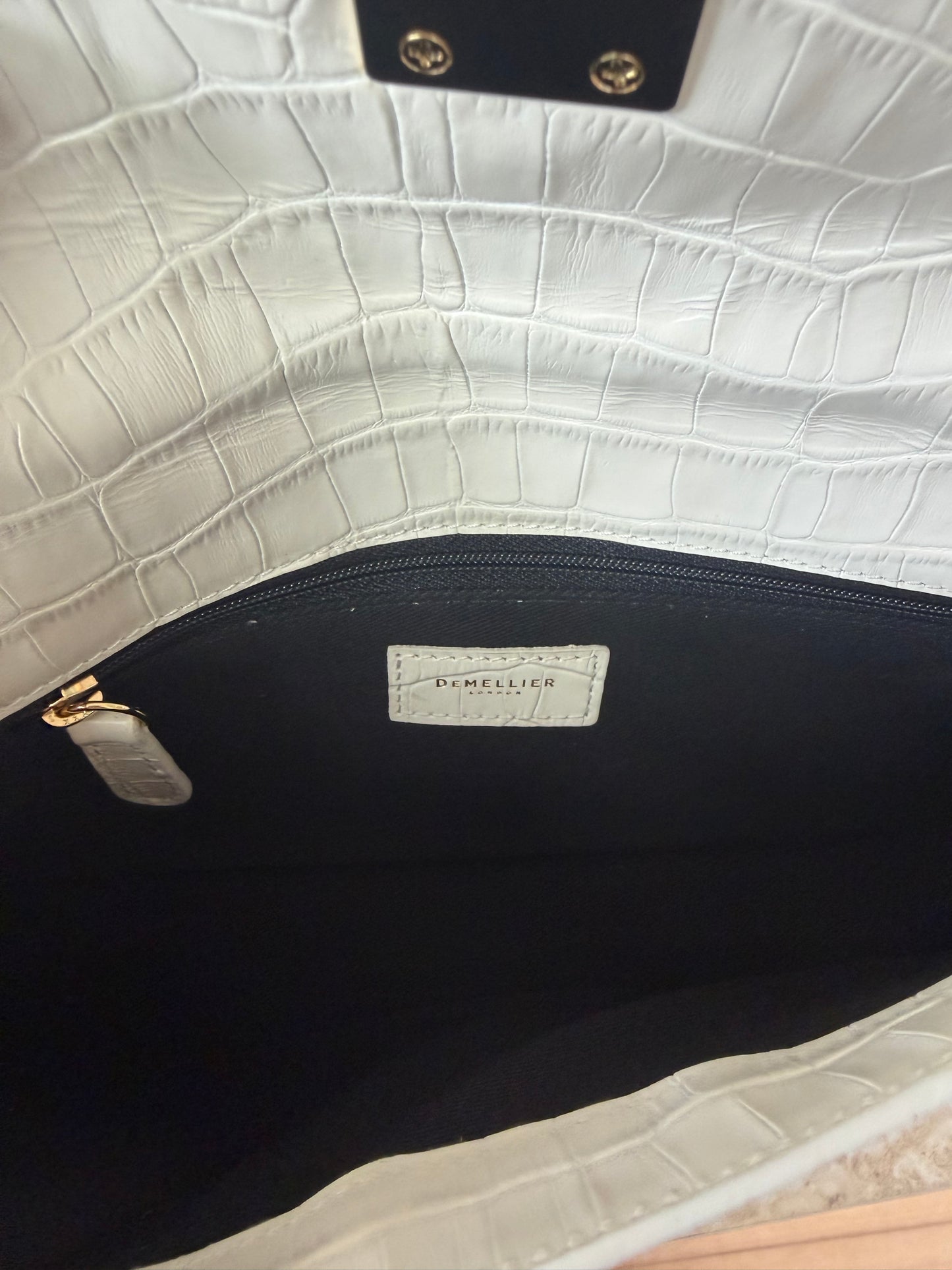 DeMellier London Croc Effect Leather Clutch