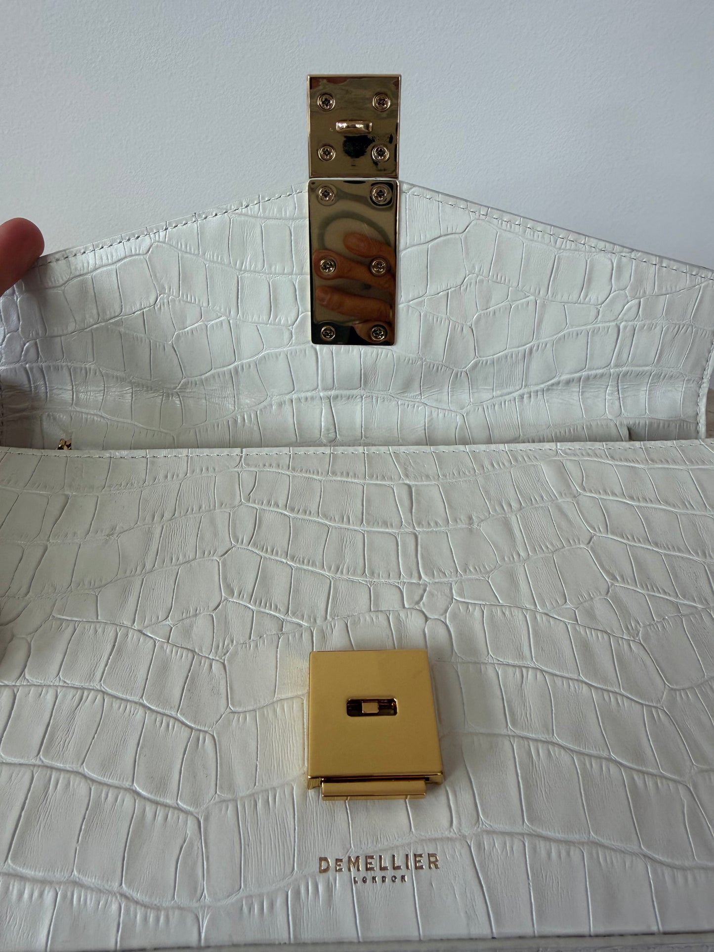 DeMellier London Croc Effect Leather Clutch