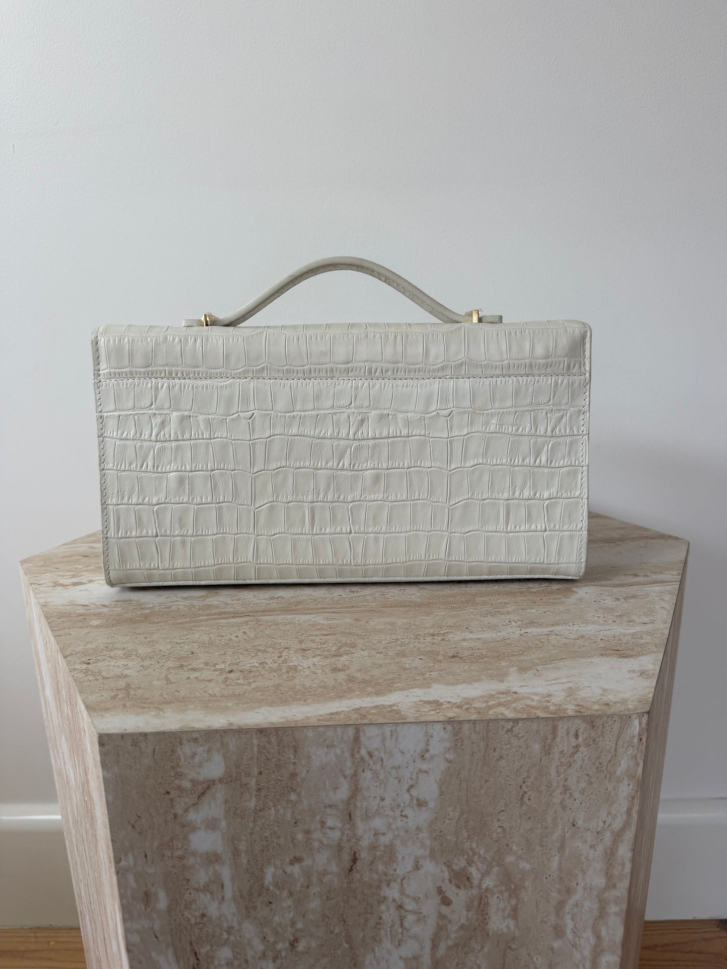 DeMellier London Croc Effect Leather Clutch